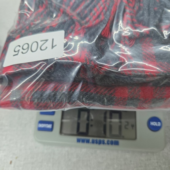 Vintage Tartan Plaid Wool Fringe Blanket Skirt Red Gray Blend Women's 12P Lined - Picture 8 of 8